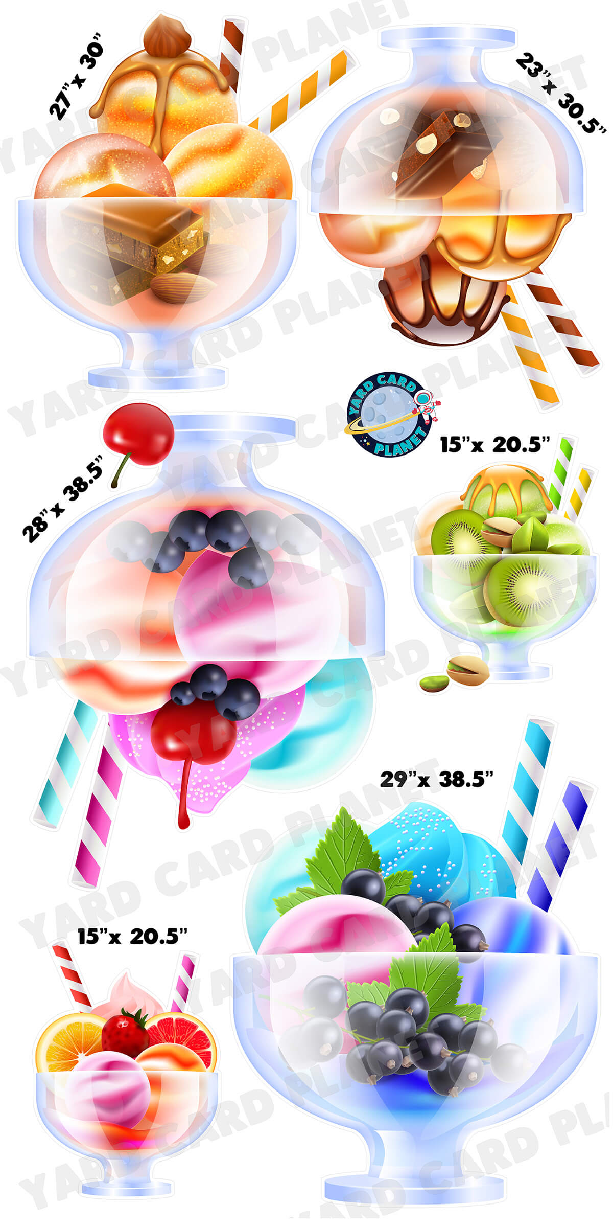 FROYO Frozen Yogurt Yard Card Flair Set