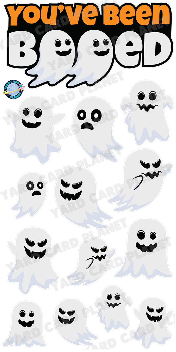 You've Been Booed EZ Quick Sign and Halloween Ghosts Yard Card Flair Set