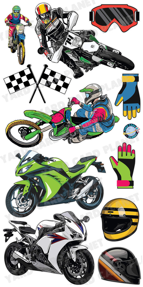 Street Motorcycles and Motocross Yard Card Flair Set
