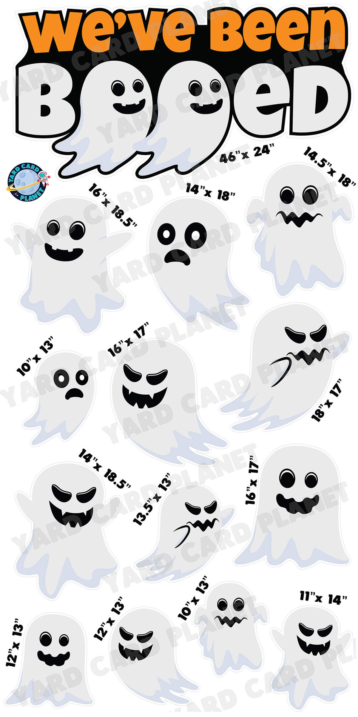 You've Been hot Booed Halloween Yard Card Set - UV High resolution Coroplast printing. HALF SHEET