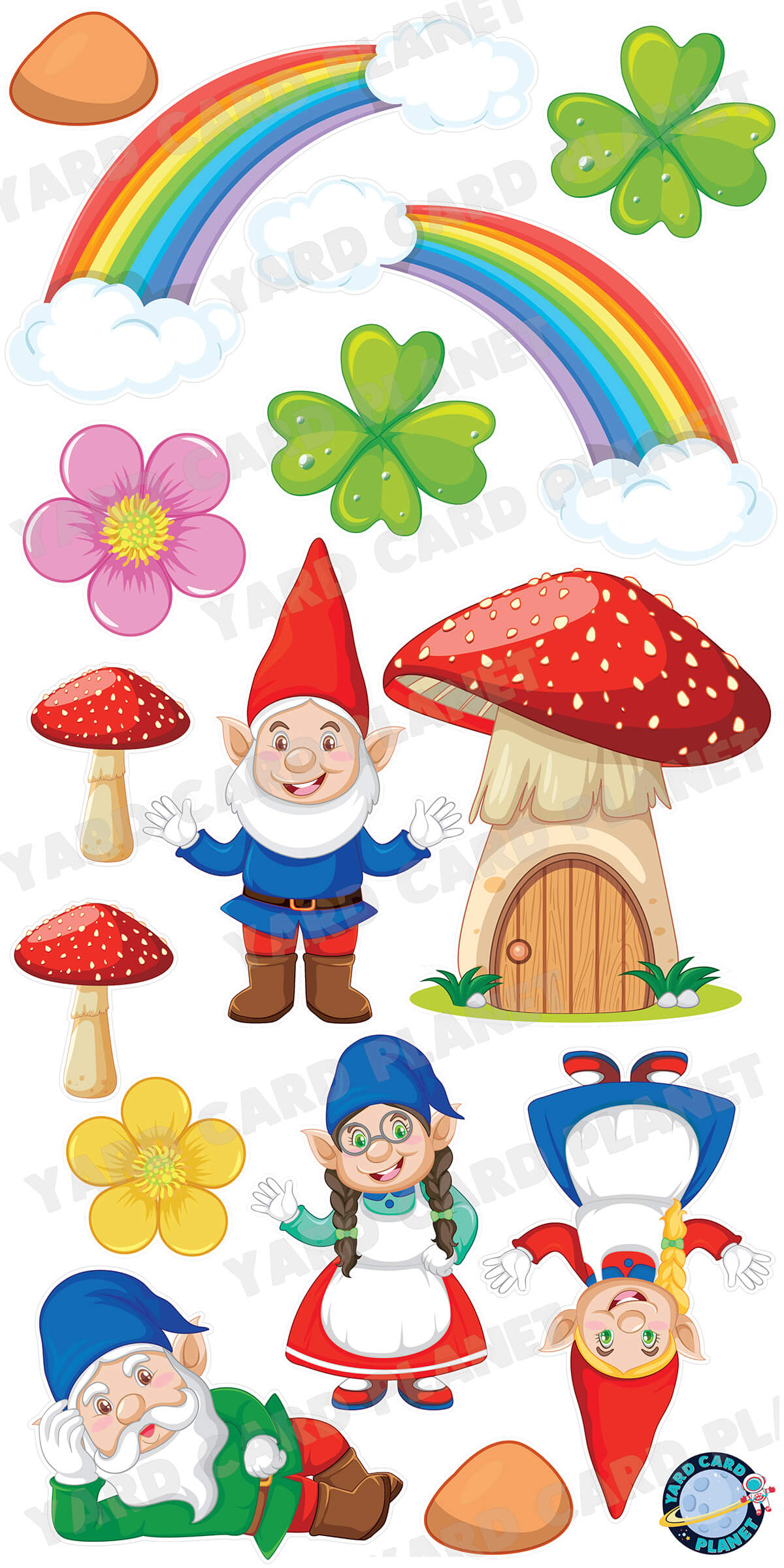 Garden Gnomes Yard Card Flair Set