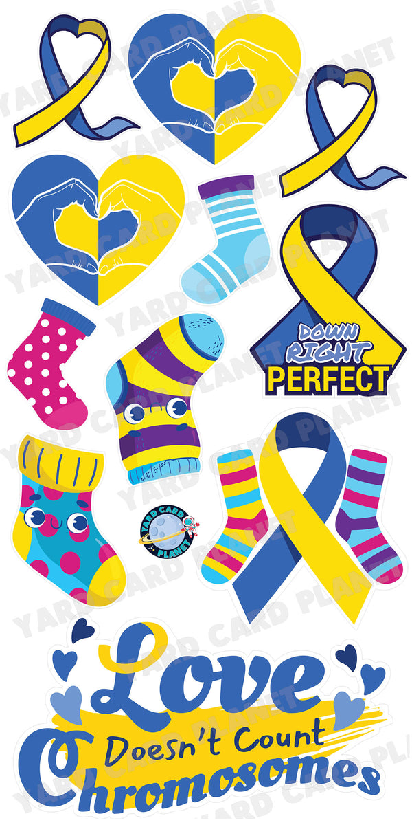 Down Syndrome Awareness EZ Quick Sign and Yard Card Flair Set
