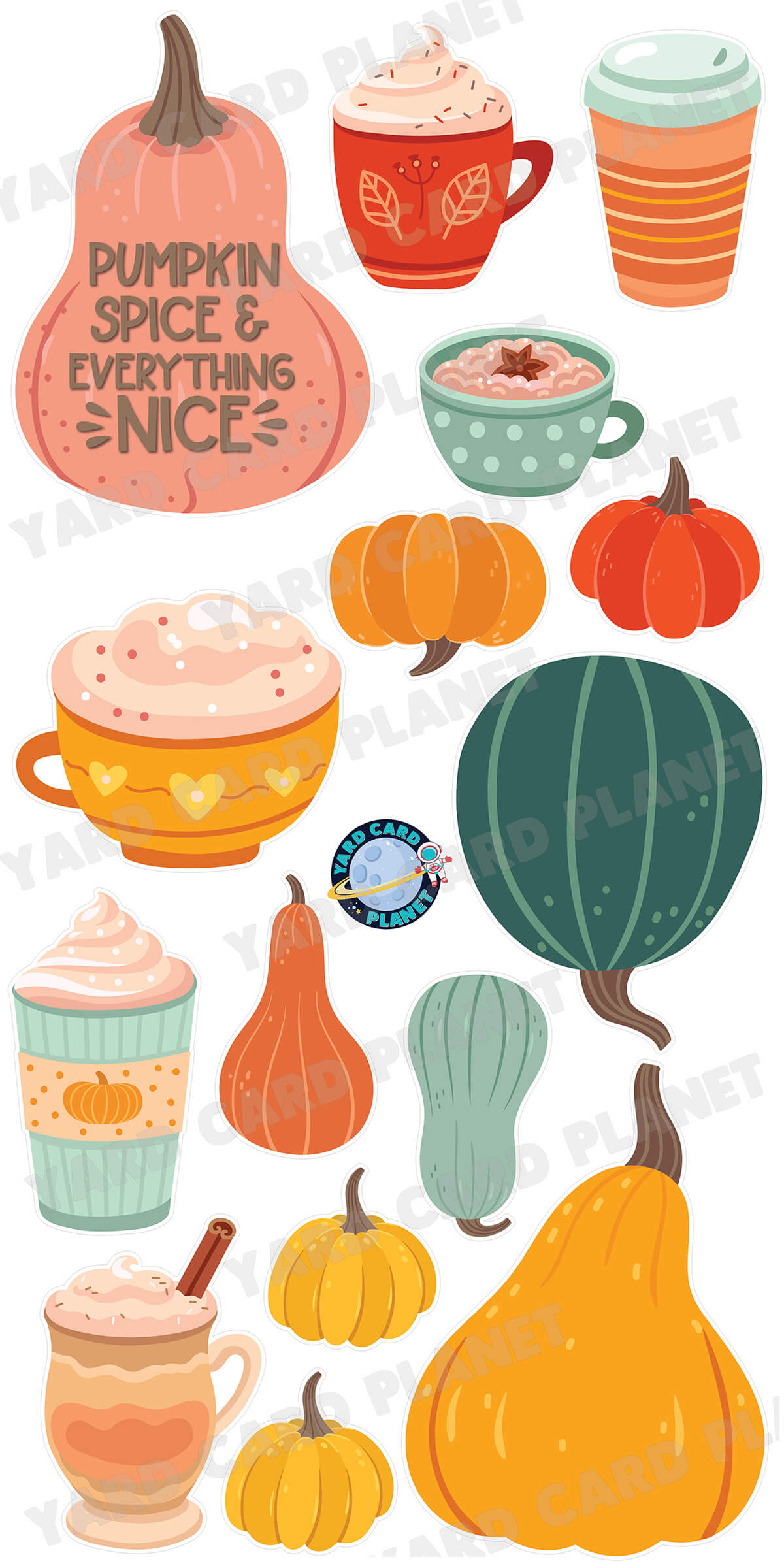 Pumpkin Spice and Everything Nice Yard Card Flair Set