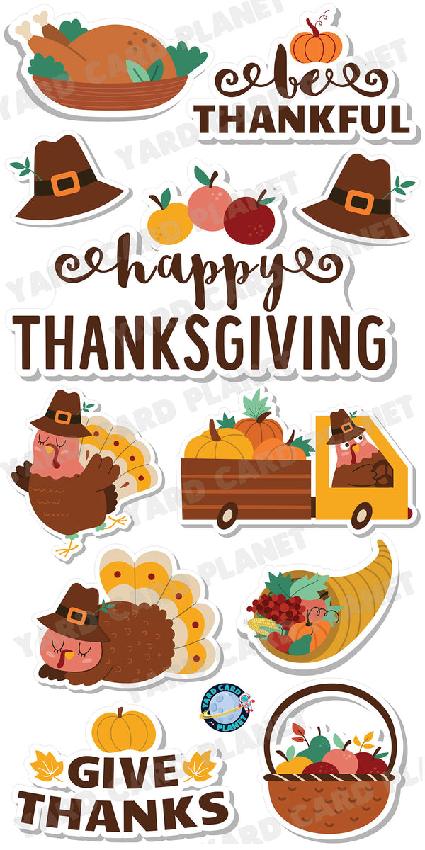 Happy Thanksgiving EZ Quick Signs and Yard Card Flair Set