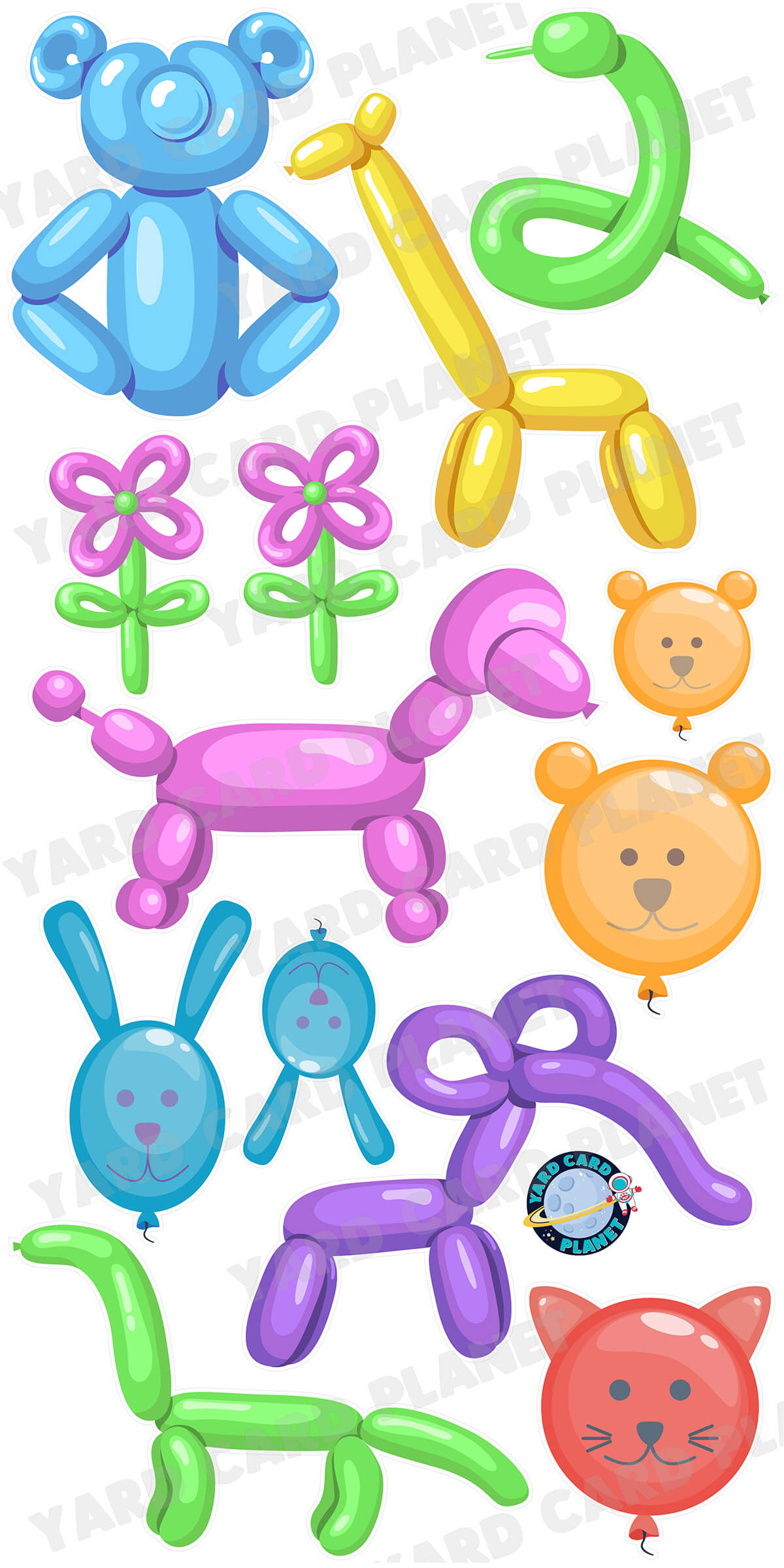 Balloon Animals Yard Card Set