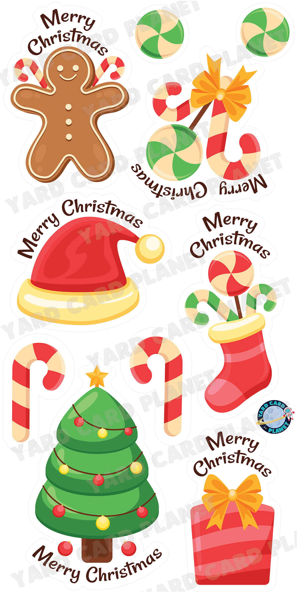 Merry Christmas Signs and Yard Card Flair Set