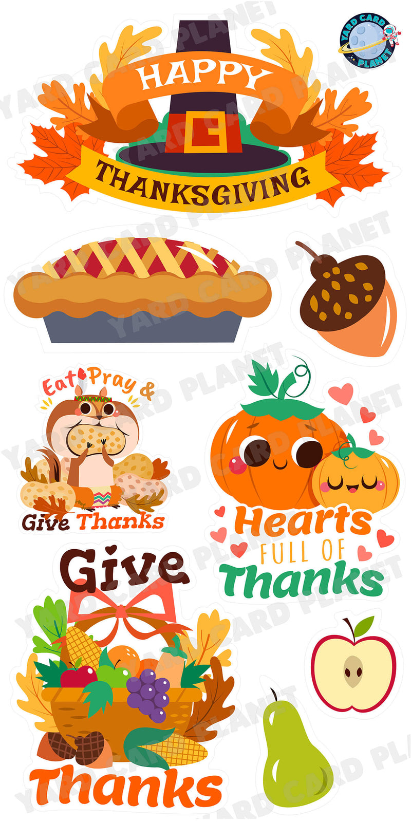 Happy Thanksgiving Giving Thanks EZ Quick Signs and Yard Card Flair Set