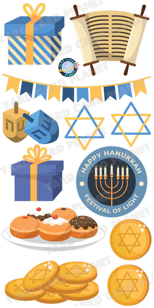 Happy Hanukkah Festival of Light Yard Card Flair Set