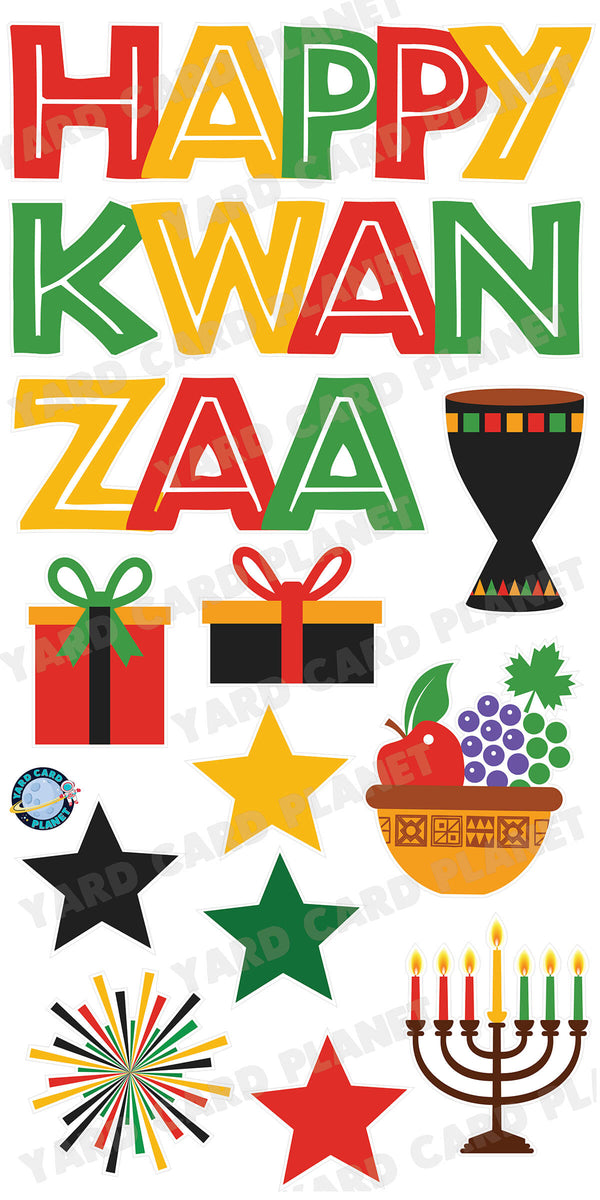 Happy Kwanzaa EZ Quick Set and Yard Card Flair Set
