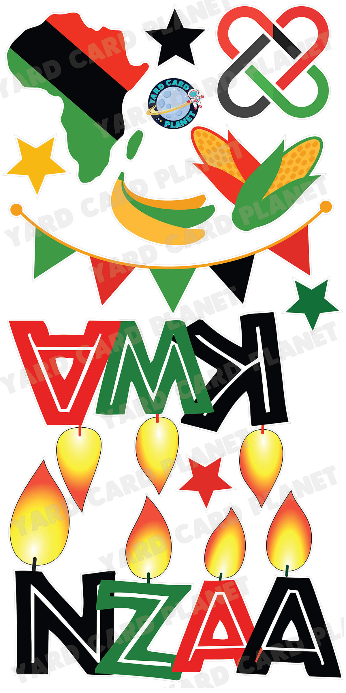 Kwanzaa EZ Quick Set and Yard Card Flair Set