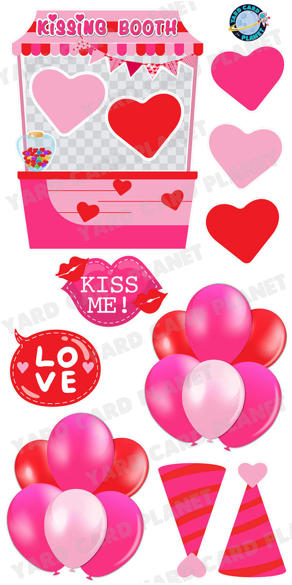 Valentine's Day Love Kissing Booth and Yard Card Flair Set
