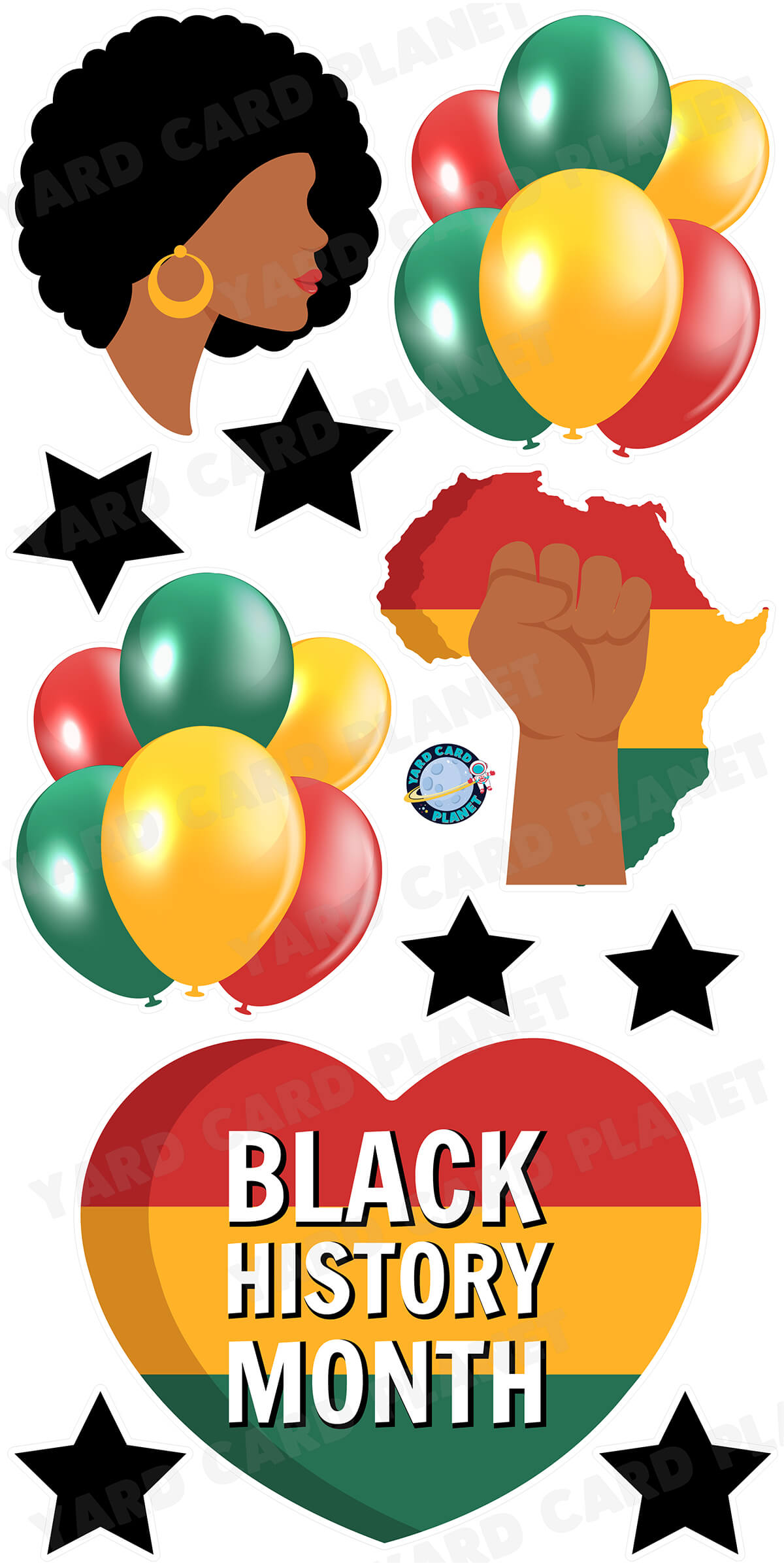 Black History Month Yard Card Flair Set