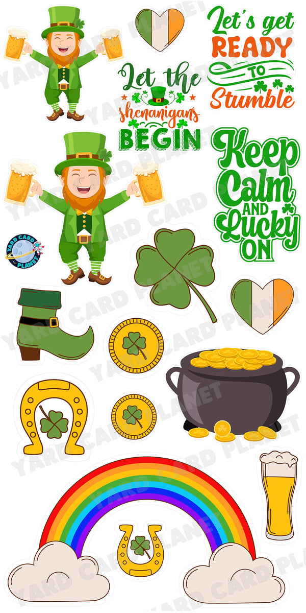 Lucky St. Patrick's Day Signs and Yard Card Flair Set