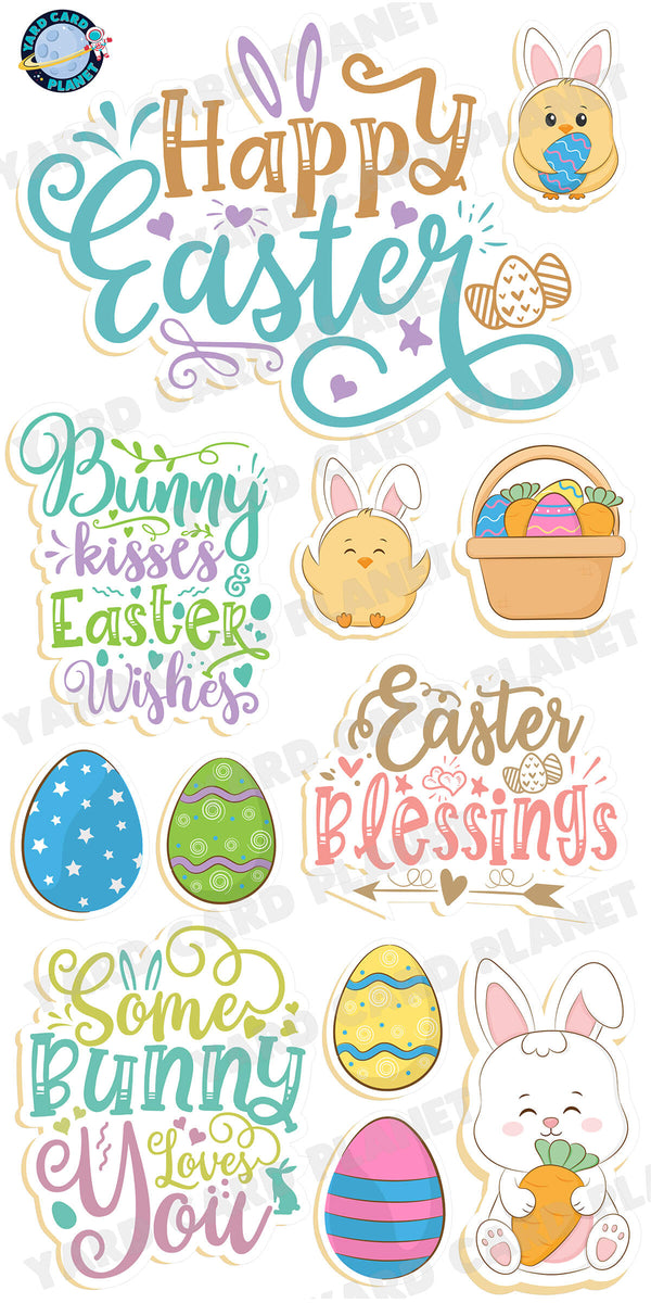 Cute Easter Sayings EZ Quick Signs and Yard Card Flair Set
