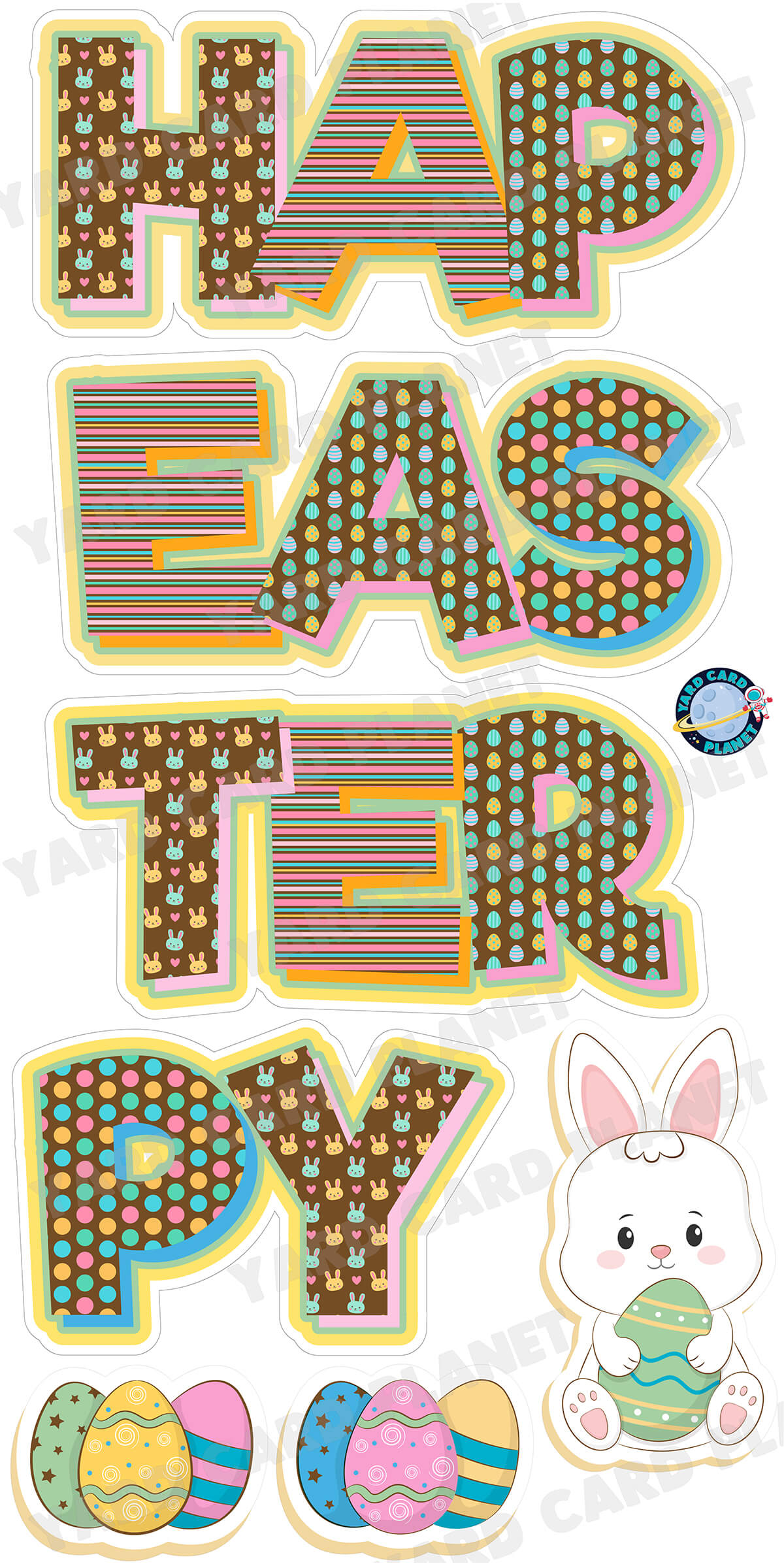 Happy Easter Delicious Chocolate EZ Quick Set and Yard Card Flair Set