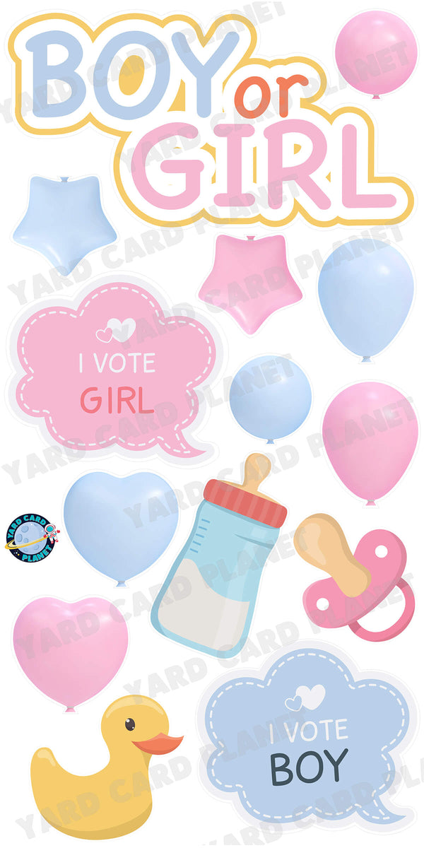 I Vote Boy or Girl EZ Quick Sign and Yard Card Flair Set