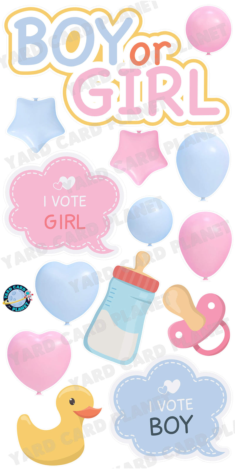 I Vote Boy or Girl EZ Quick Sign and Yard Card Flair Set
