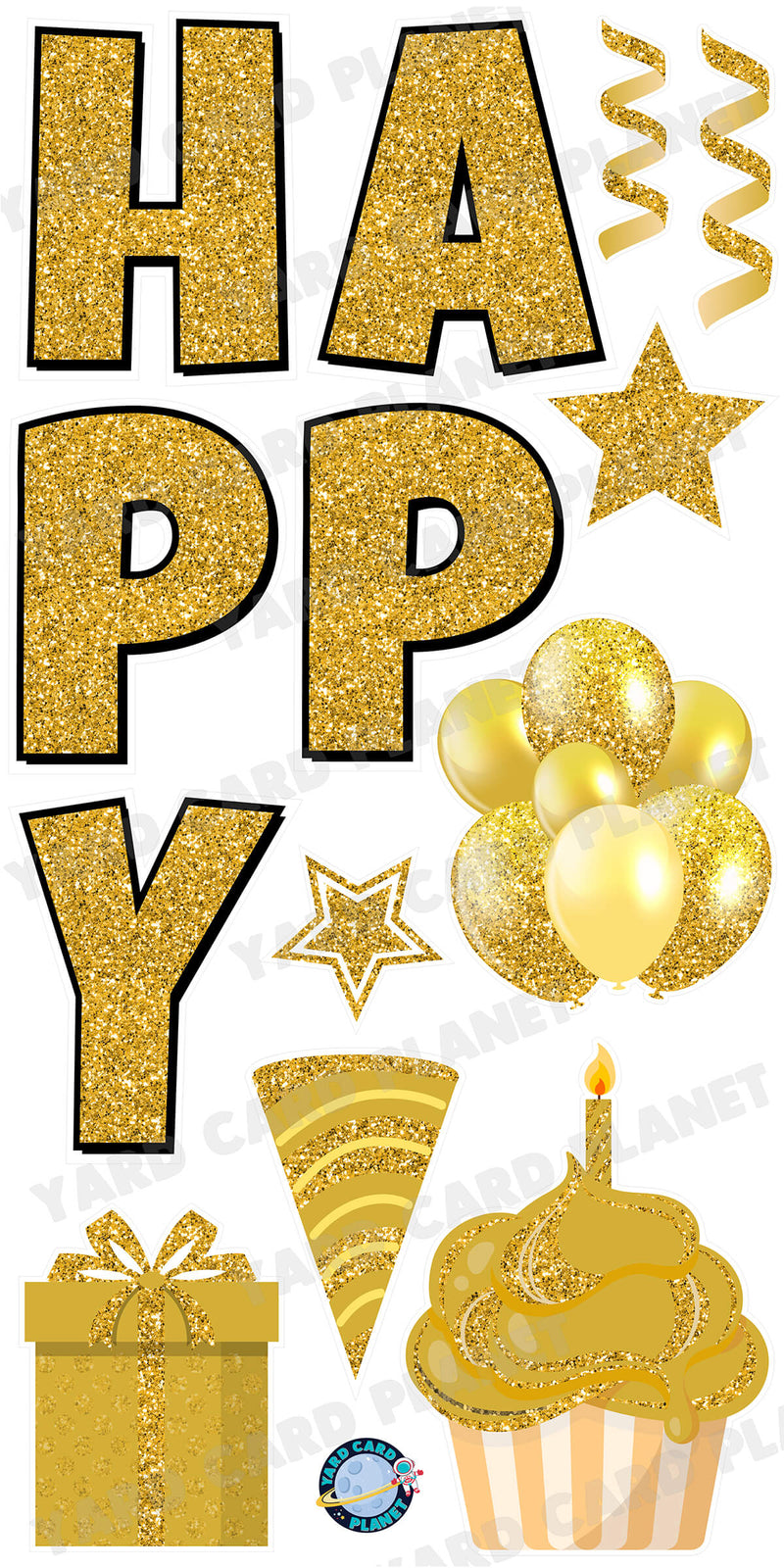 One Letters First Birthday Gold Glitter One Sign Large Numbers for Party  Decor S