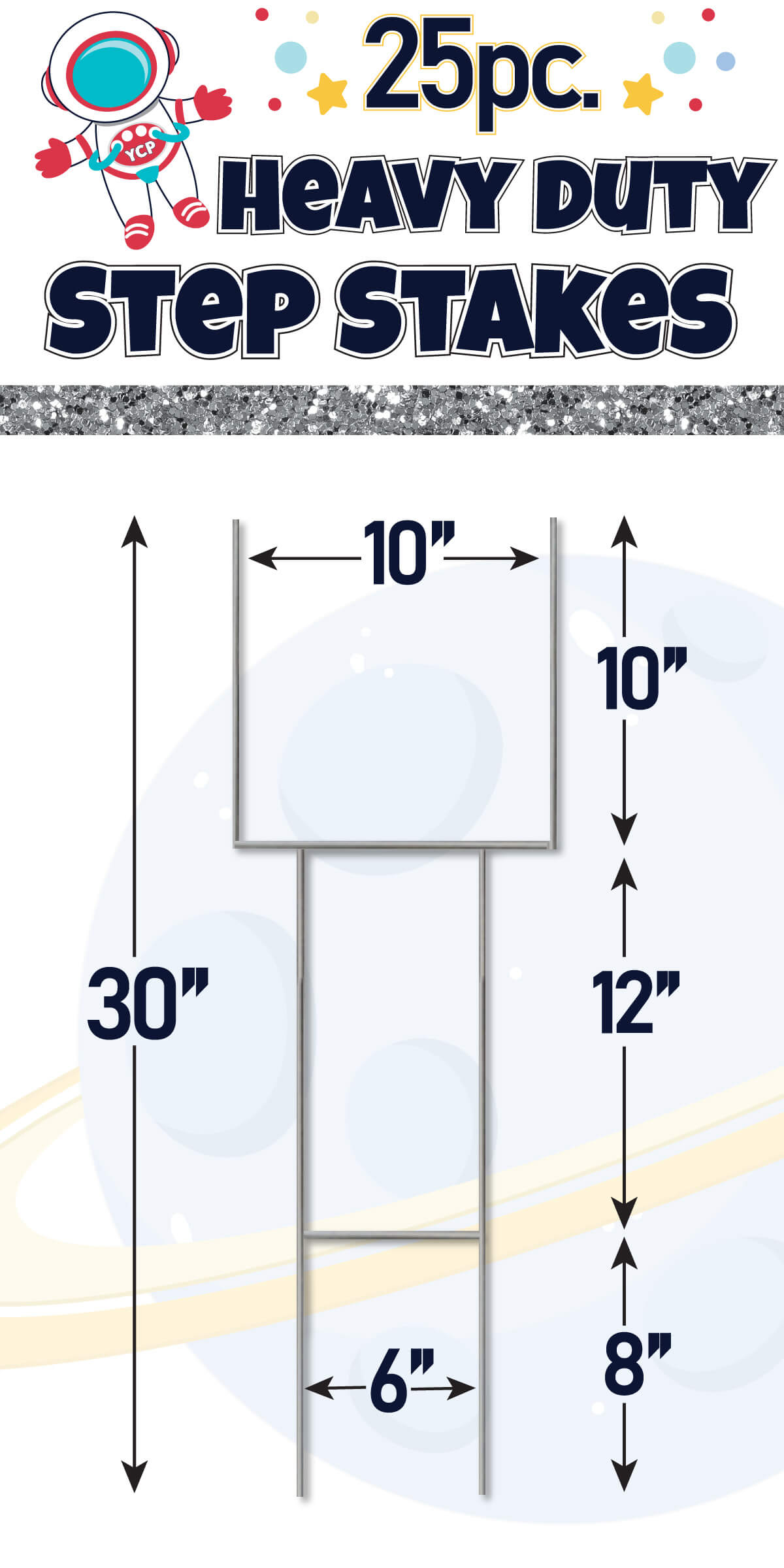 Heavy Duty Yard Card Step Stakes (Sold in Set of 25 Stakes)