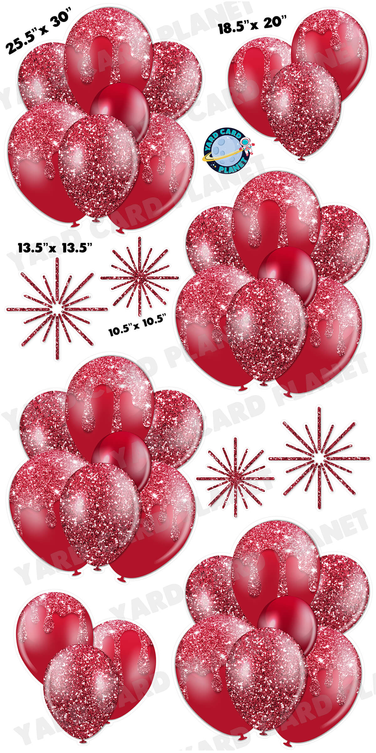 Maroon Gold Purple GRADUATION Balloon Bouquets Yard Cards - UV shops High resolution Coroplast printing Half Sheet