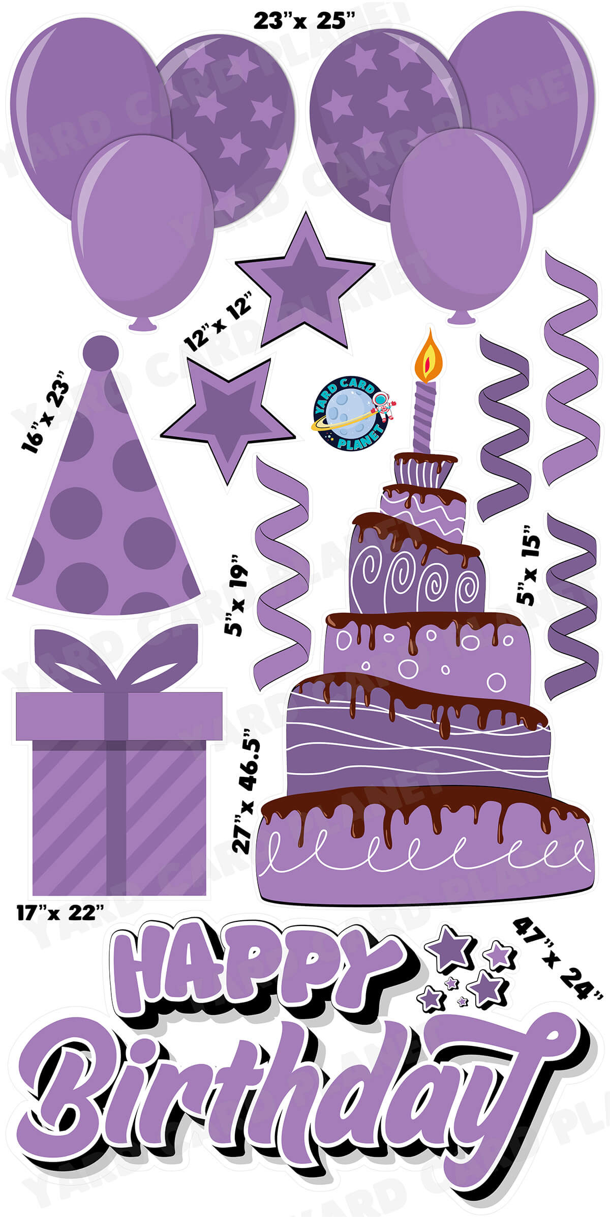 Celebration Stars: Purple Party Decorations, Yard Greeting Sign store Sets, Birthday Signs, Yard Card Business Supplier