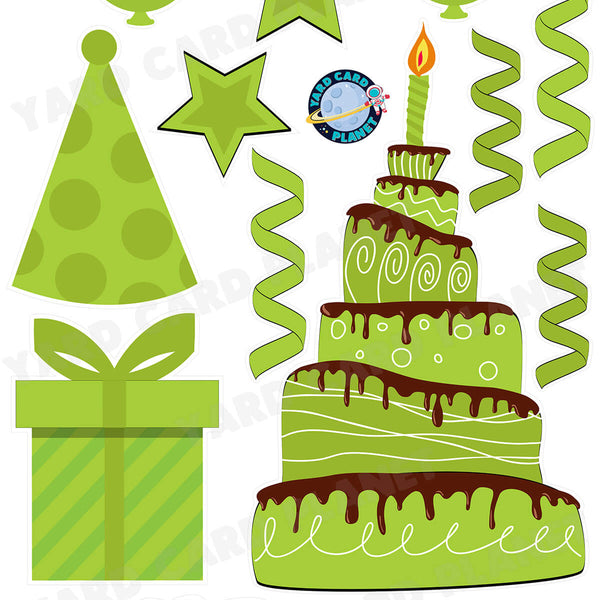 green birthday cake clip art