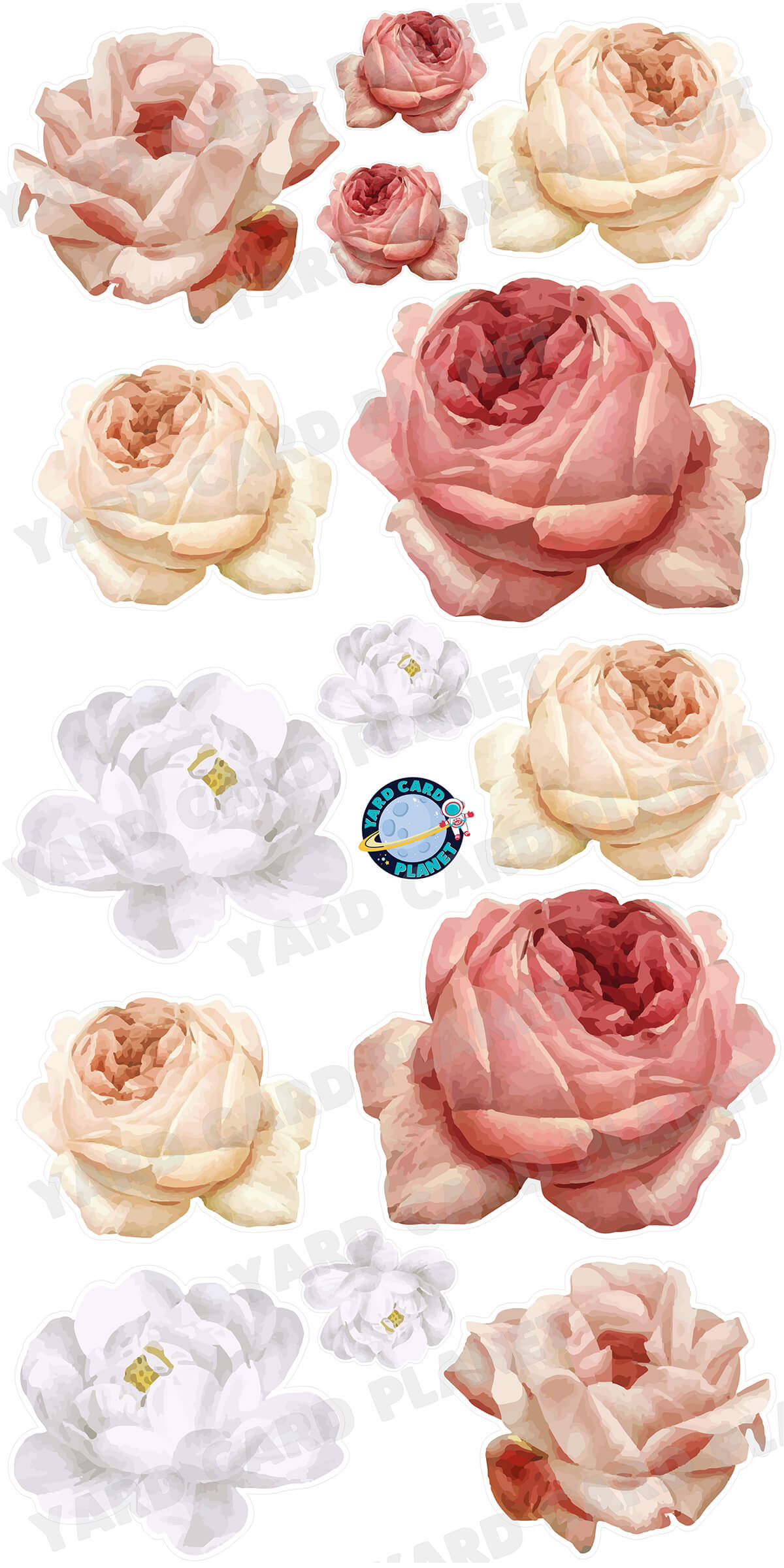 Nude Tone Watercolor Floral Yard Card Flair Set
