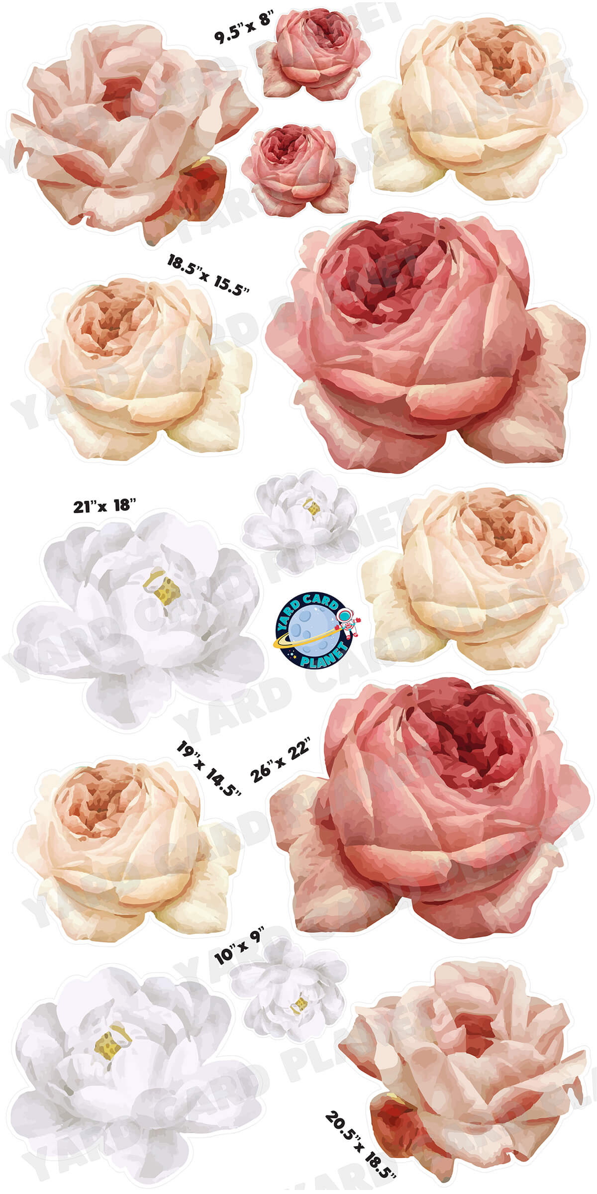 Nude Tone Watercolor Floral Yard Card Flair Set