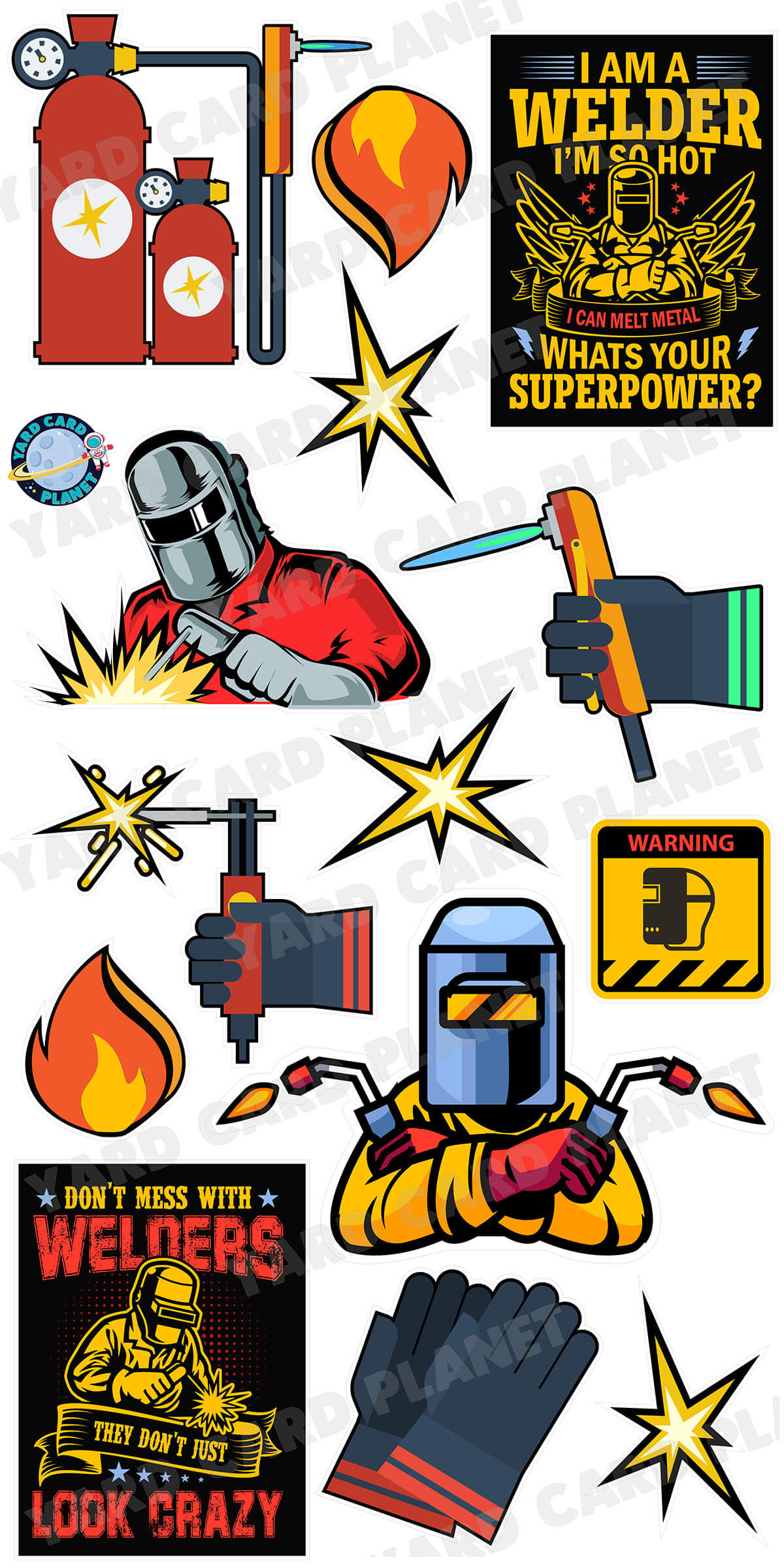 Welding Yard Card Flair Set