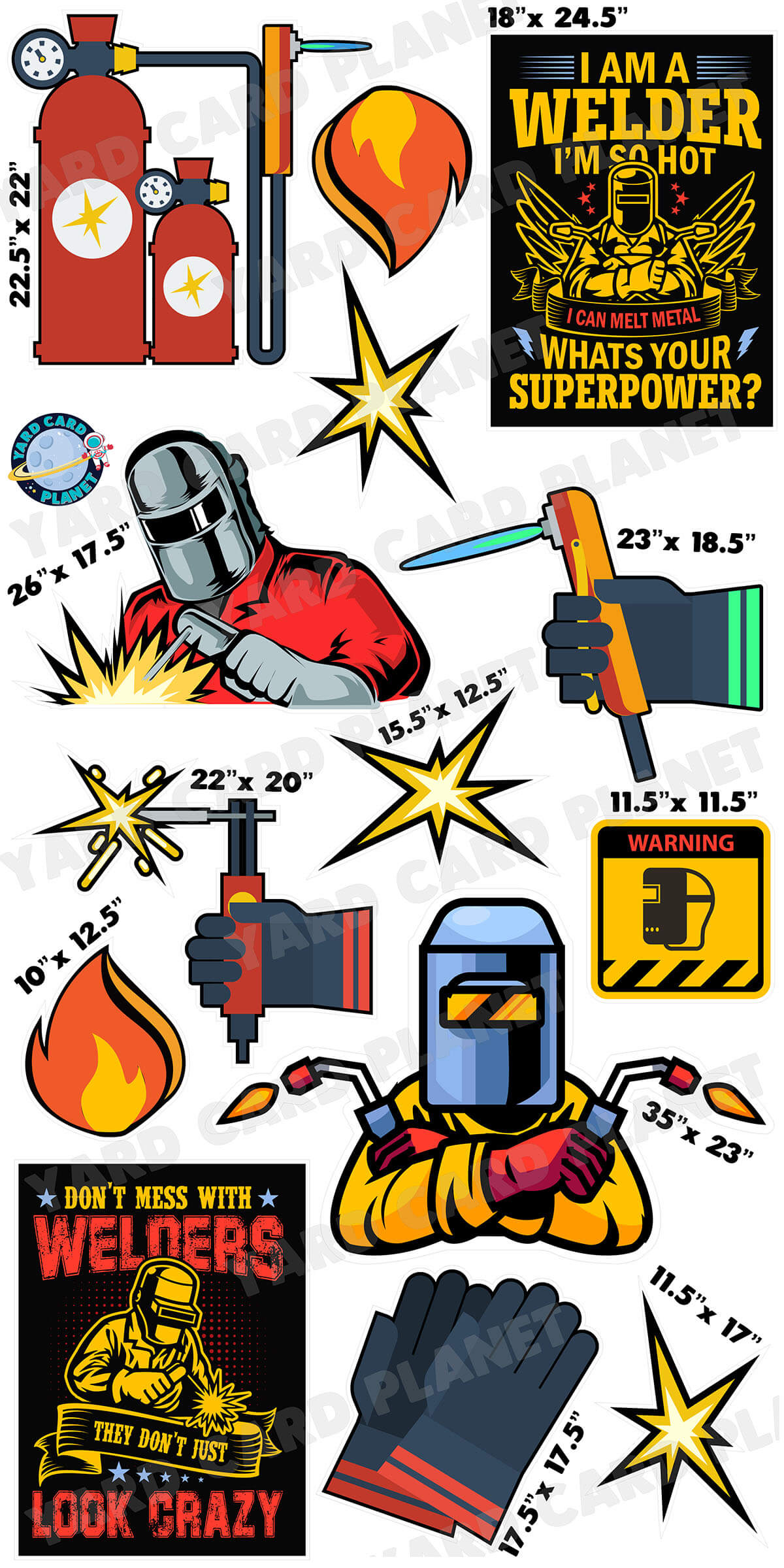 Welding Yard Card Flair Set