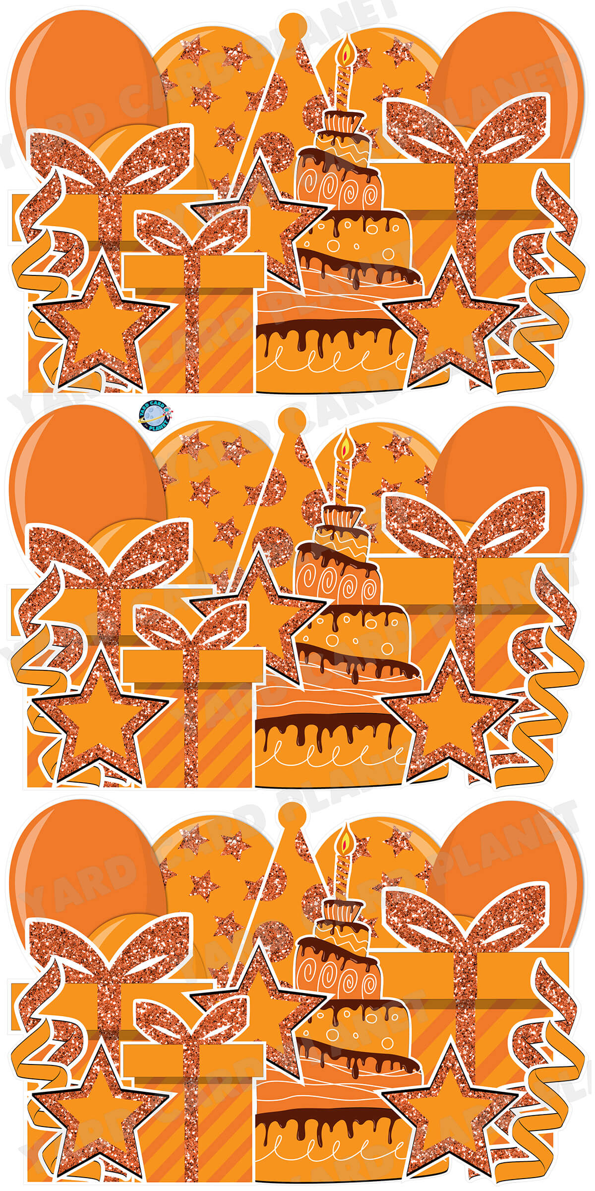 Orange Glitter Birthday Essentials EZ Panels Yard Card Set