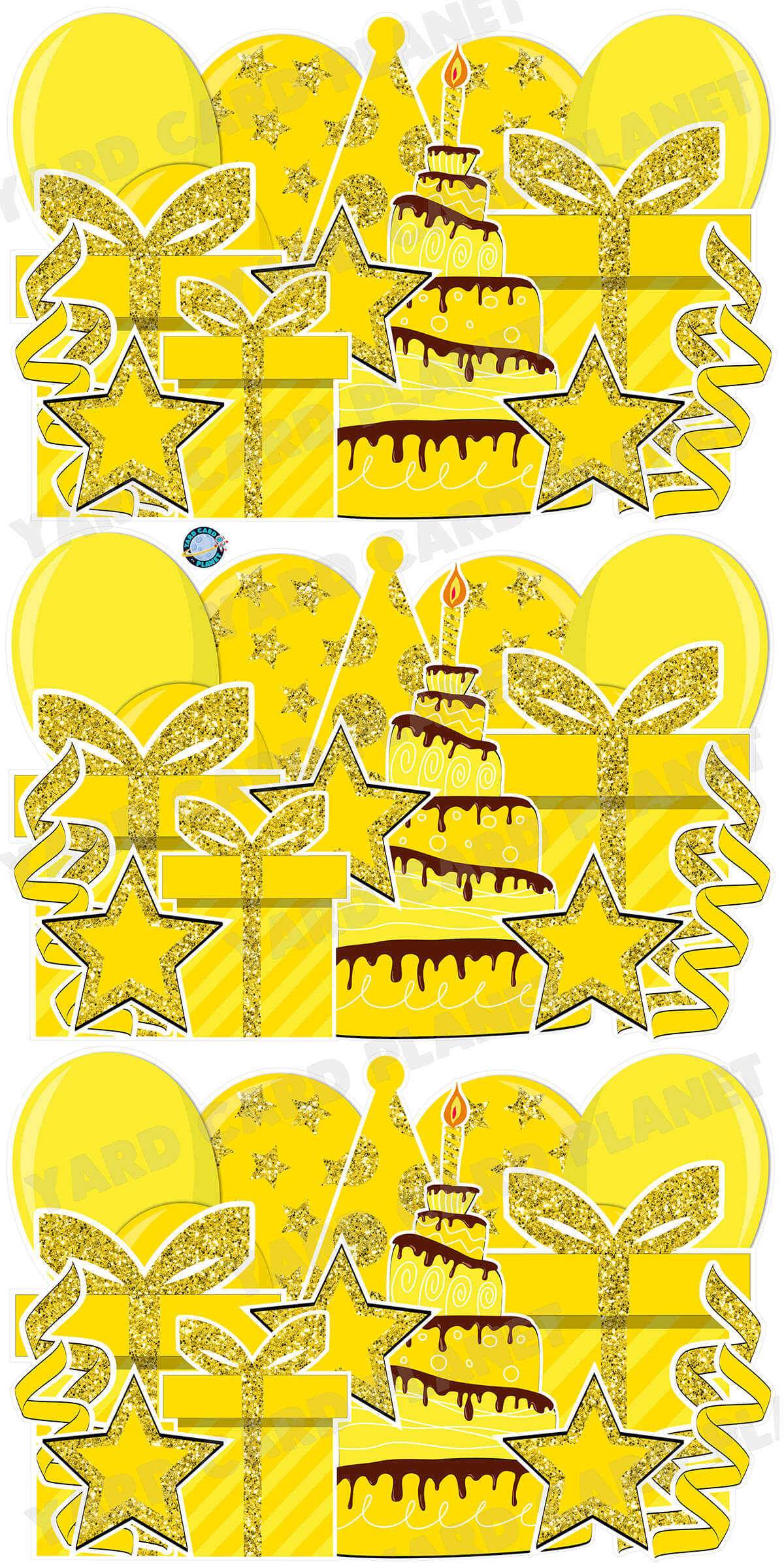 Yellow Glitter Birthday Essentials EZ Panels Yard Card Set