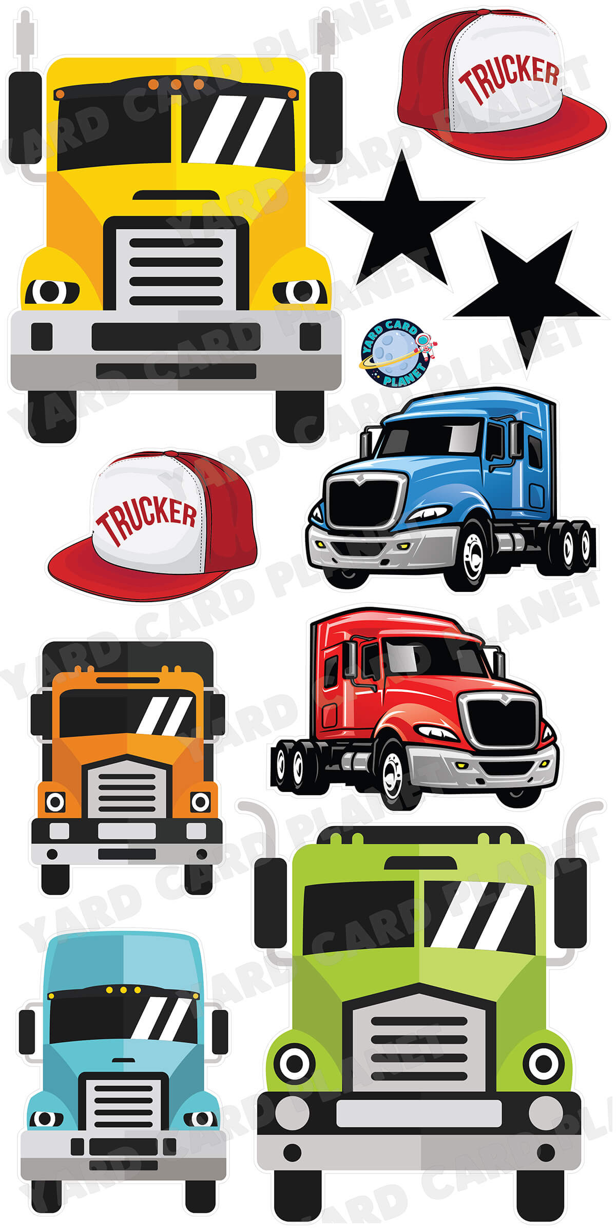 Truck Driving Yard Card Flair Set