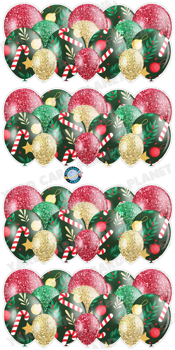 Glitter Christmas Pattern Balloon Panels Yard Card Set