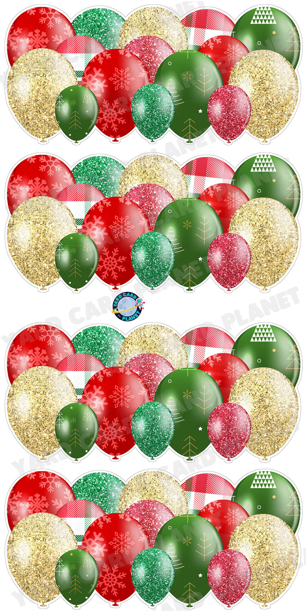 Christmas Pattern Balloon Panels Yard Card Set