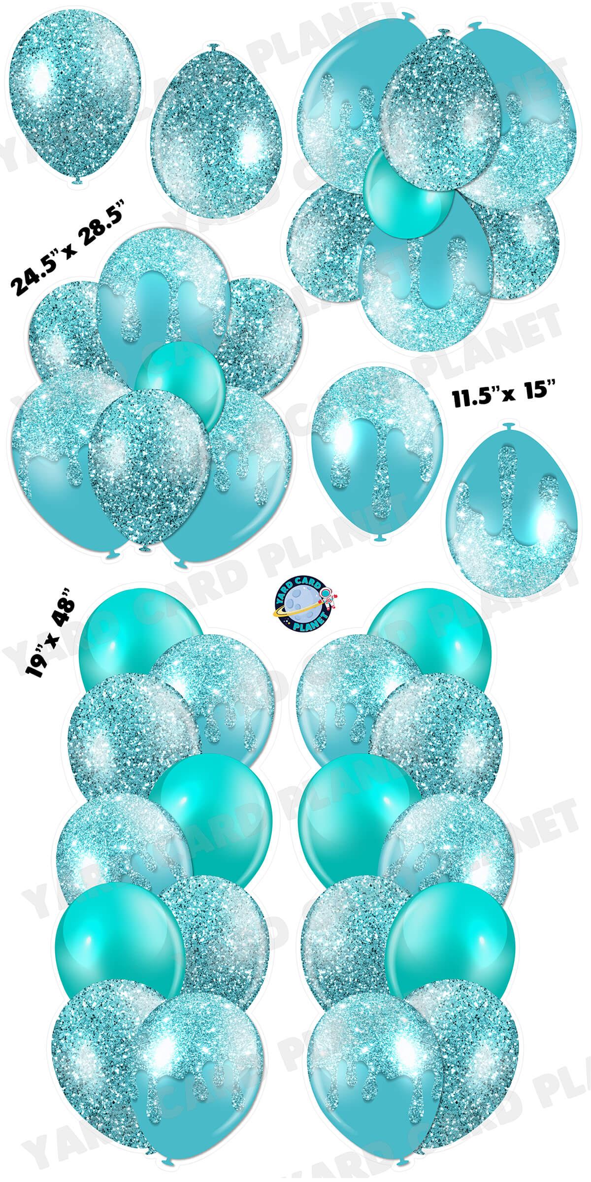 Blue Marble Flair & 2024 Balloons Yard Cards (F316HS)