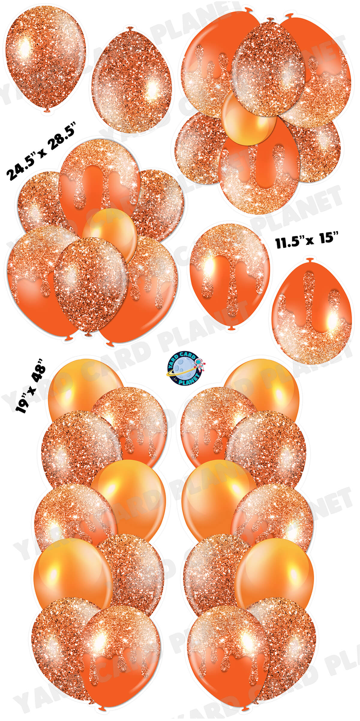 Balloon Bundles, Orange & Blue, store Bouquets Yard Cards